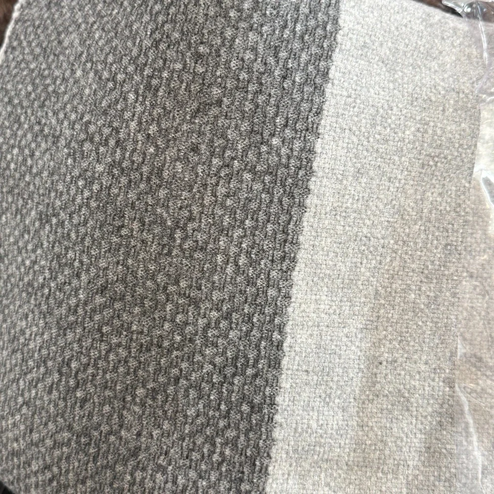 NWT SFERRA Throw Blanket Gray Reversible 100% Wool Size 51x 71 Made In Italy